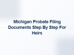 Michigan Probate Filing for Heirs Step by Step